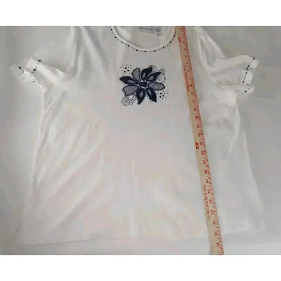 Alfred Dunner Womens Floral  Two Piece Blouse Set Long Sleeve sz Jacket 16 Top L - Picture 7 of 16